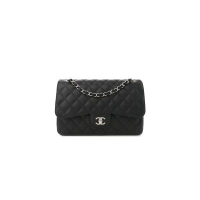 CHANEL CAVIAR QUILTED JUMBO DOUBLE FLAP BLACK 1633607 (30*20*9cm)
